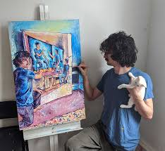 Seamus Wray malt sich, wie er sich malt, wie er sich malt, wie … - Meta-Kunst mit Ebenen