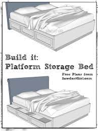 Want to consider building a headboard with a secret compartment or buying one. Cal King Platform Storage Bed Free Plans Sawdust Girl Diy Storage Bed Platform Storage Bed Bed Frame Plans