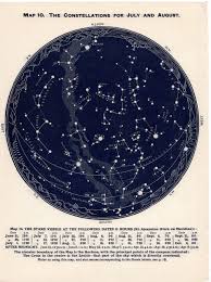 C 1955 June July August Star Map Constellations Map