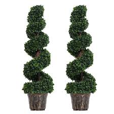 artificial boxwood spiral topiary plant