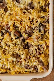 french onion beef noodle bake