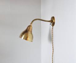 Danish Modern Brass Wall Lamp In The
