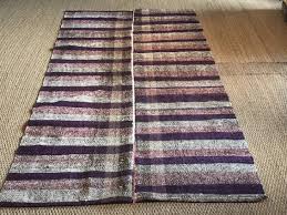 purple pink striped turkish kilim rug
