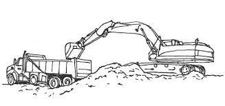 Draw an avocado coloring page. Semi Truck Carrying Material For Construction Job Coloring Page Coloring Sun