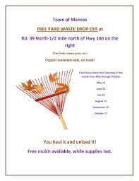 free yard waste drop off starts may