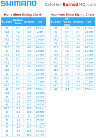 Shimano Shoe Sizing Chart For Men And Women Indoor Cycling