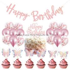 happy birthday party glitter paper pink