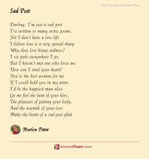 sad poet poem by marlon pitter