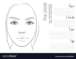 realistic makeup artist face chart