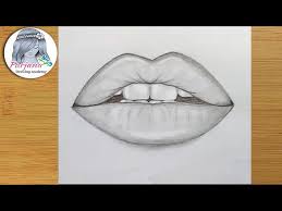 how to draw lips by pencil step by step