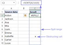 What is spill error in Excel?