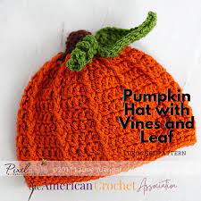 pumpkin hat crochet pattern with vines