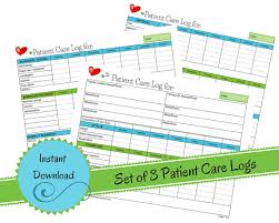 Weekly In Home Patient Care Log Elderly Home Care
