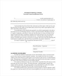 Parental Consent Release Form Example Medical Authorization