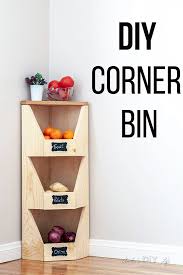 Amish handcrafted solid pine bread box and 3 door vegetable bin. Diy Corner Vegetable Storage Bin Anika S Diy Life