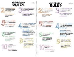 6 Ns 2 Divisibility Rules Anchor Chart