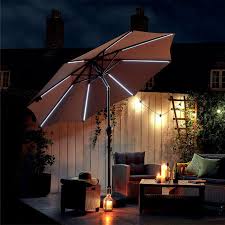 2 7m Garden Parasol With Led Lights