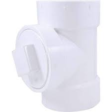 jones stephens drain waste vent cleanout test tee with cleanout plug 4 ing hub x hub x fipt polyvinylchloride mpn pct340