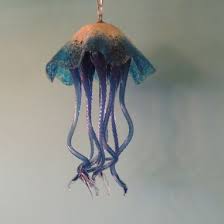Blown Glass Chandelier Jellyfish Light