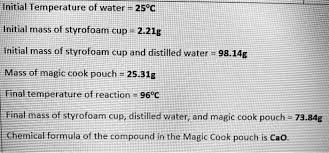 styrofoam cup and distilled water