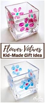 Flower Painted Votives Kid Made Gift