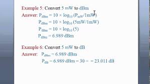 Power And Voltage Units Conversion Db Dbm Watt Milliwatt Volt And Dbv