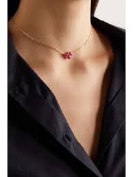 shay 18 karat rose gold ruby necklace