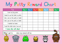 Pink Potty Toilet Training Reward Chart Kids Child Sticker