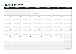 editable 2020 monthly calendar excel