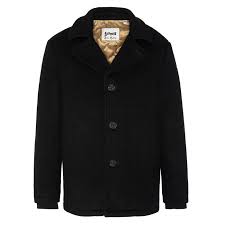 Mid Length Winter Pea Coat In Wool Mix