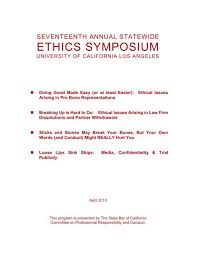 ethics symposium ethics state of