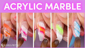 how to marble acrylic marbled nails