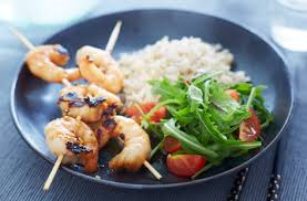 king prawn skewers with honey and
