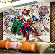 Avengers Cartoon Wallpaper Accent Wall