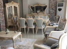 A dining room often is a place that is synonymous with happy times when it comes to your home. Casa Padrino Luxury Baroque Dining Room Set Light Blue Dark Blue White Gold 1 Dining Table 8 Dining Chairs Magnificent Dining Room Furniture In Baroque Style Luxury Quality