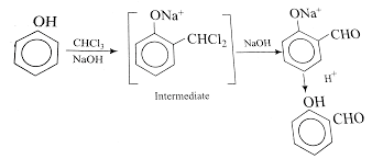 Reaction of phenol with chloroform in presence of dilute sodium hydroxide  finally introduce which one of the following fuctional group?
