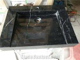 Vanity in black with marble vanity top in carrara white: Marquina Black Marble Square Bathroom Sinks Wash Basins From China Stonecontact Com