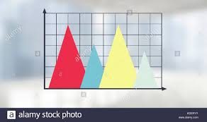 Digital Composite Of Triangular Bar Chart Grid With Bright