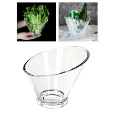 Blesiya Clear Acrylic Salad Bowl Angled