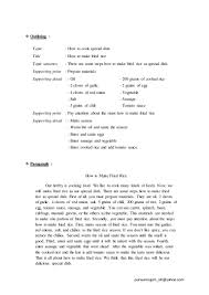writing process chronological order paragraph how to make special dish 