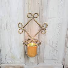 Wall Sconce Candle Holder Gold Twisted