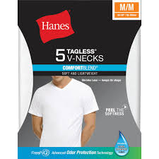 Hanes Mens Comfortblend V Neck T Shirt 5 Pk Undershirts