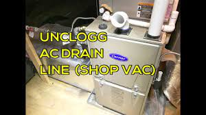 unclog ac drain line using vacuum