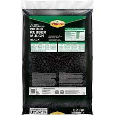 black bagged recycled rubber mulch