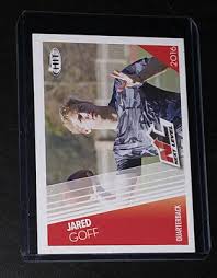 Jared goff football cards sort by recently added card # oldest newest highest srp highest price lowest price biggest discount highest percent off print run least in stock most in stock ending soonest listings 6 8 10 12 14 15 16 18 20 24 30 40 50 64 100 2016 Jared Goff Next Level Sage Collectibles Rookie Card 137 Psa 10 Very Rare Ebay