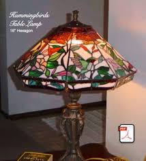 Hummingbird Lamp Stained Glass Pattern