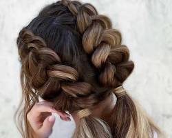 صورة Dutch braids hairstyle for girls