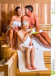 Senior Woman and Couple in Sauna Stock Image - Image of young, couple:  47196053