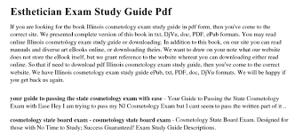 esthetician exam study guide pdf