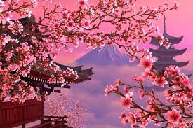 Mount Fuji Cherry Blossom Wall Art